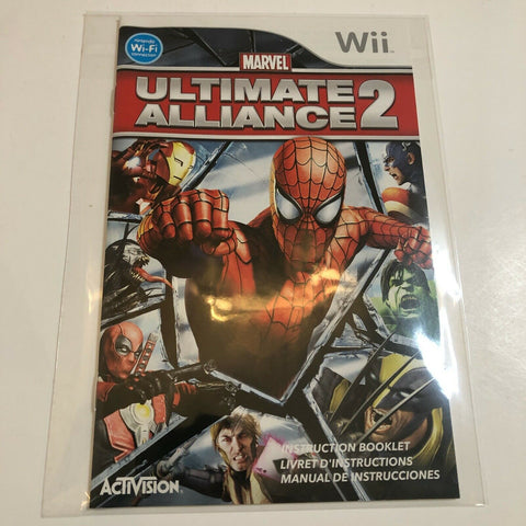 Marvel: Ultimate Alliance 2 (Nintendo Wii, 2009) Manual Only, No Game