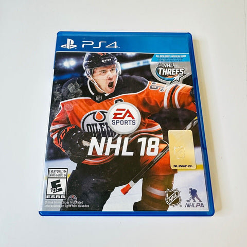 NHL 18 (Sony PlayStation 4, PS4 2017) CIB, Complete, VG