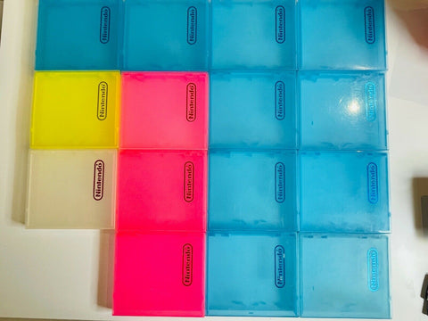 Lot of 15 Nintendo NES Plastic Game Case Sleeves Clamshell, Blue, Pink, Yellow
