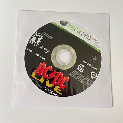 AC/DC Live: Rock Band Track Pack (Microsoft Xbox 360) Disc Surface Is As New!