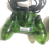 2 x Original XBOX Translucent Green Halo Clear Controller S-Type With Breakaway