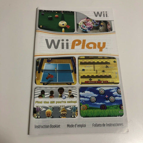 Wii Play (Wii, 2007) Manual Only, No Game!