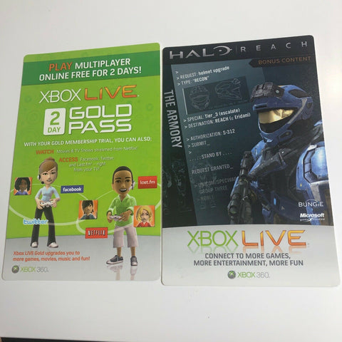 Xbox 360  Halo Reach  Bonus Content The Armory, Card Only, Xbox Live 2 Day Pass