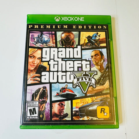 Grand Theft Auto V Premium Edition w/Map (Xbox One, 2014) CIB, Complete&Code,VG