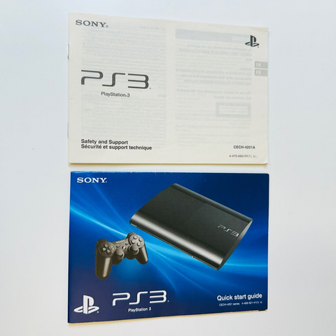 Sony PS3 Playstation 3 Super Slim CECH-4201A, Quick Start Guide Owner Manual.