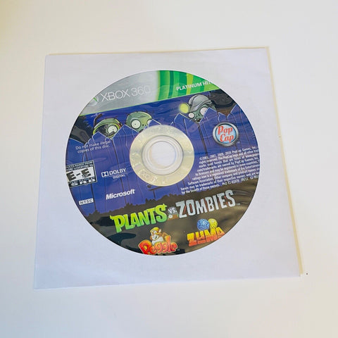 Plants vs. Zombies (Microsoft Xbox 360, 2010) Disc Surface Is As New!