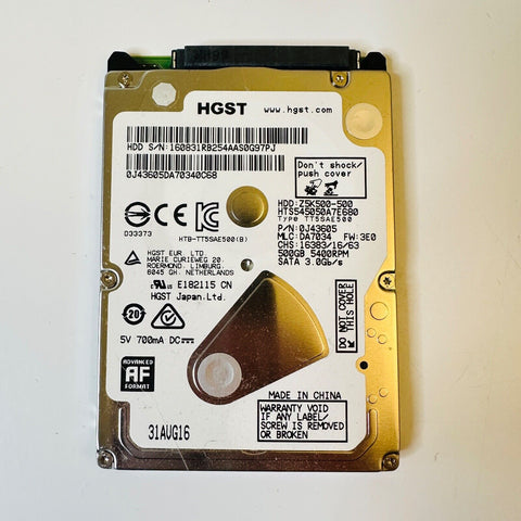 HGST 500GB 2.5” Internal PS4 Hard Drive Z5K500-500 5400 RPM HTS545050A7E680 HDD.